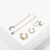 Star And Moon Rhinestone Tassel Earring Set 5 Piece Set