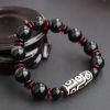 Fashion Black Agate Dzi Bead Chalcedony Bracelet