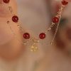 Ethnic Fashion Exquisite Natural Red Agate Double Layer Bracelet