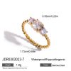 European And American Zircon Ring Titanium Steel No Fading
