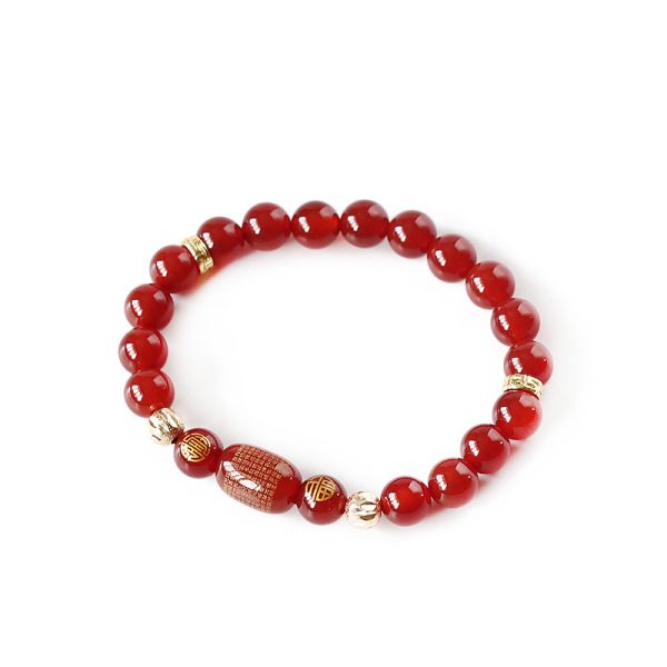 Red Agate Guanyin Bracelet Edge Rosary