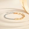 Women's Gold-plated Exquisite Minority All-match Simple Gold And Silver Stitching Bracelet