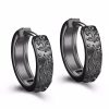 Vintage Black Proud Wolf Men Hoops Jewelry 925 Sterling Silver Earrings