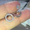 Earrings Temperament Hollowed Out Circle Zircon Full Of Drill Ear Studs