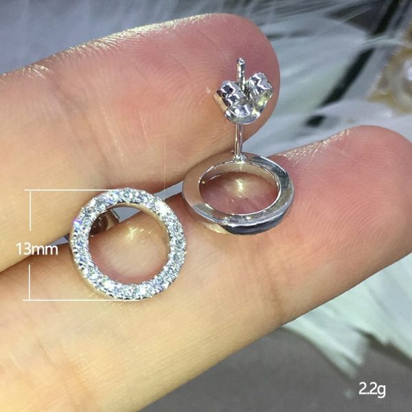 Earrings Temperament Hollowed Out Circle Zircon Full Of Drill Ear Studs