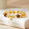 Yellow Transparent Glass Women Bracelet