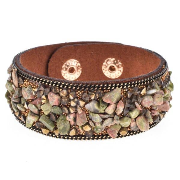 Crushed Stone Multicolor Bangle Bracelet
