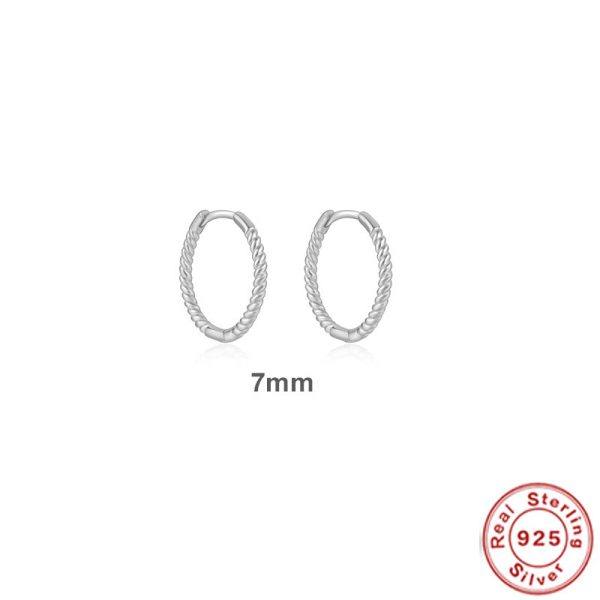 Twist S925 Sterling Silver Hipster Twisted String Round Ring Earrings