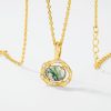 Agete Japanese Style Mild Luxury Jewelry S925 Sterling Silver Necklace Women's All-match Special-interest Design Lianzhi Green Moss Necklace