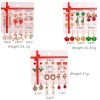 Christmas Drip Oil Bells Christmas Tree Earrings Set