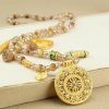 New Chinese Style National Style  Gold Tiger Eye Long Necklace