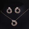 Classic Style High-end Necklace Earrings Set Olive Branch Bridal Jewelry