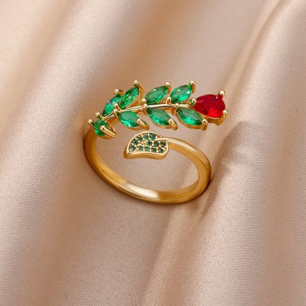 Creative Flower Zircon Opening Adjustable Ring