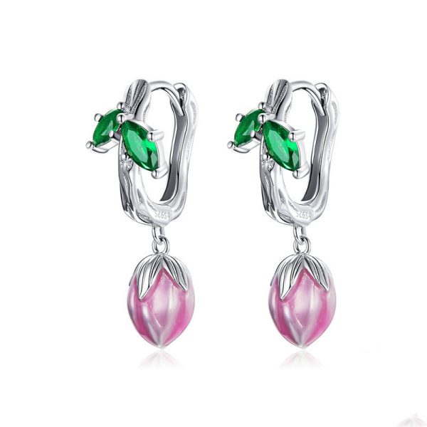Bud Flower Necklace Earrings Jewelry Set