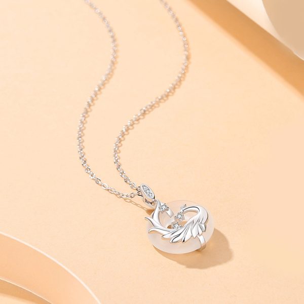 Sterling Silver Dragon And Phoenix Peace Buckle Men And Women Original Zodiac Dragon Black Onyx Necklace