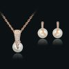 Rhinestone Pearl Necklace Set European And American Wedding Jewelry Party Dress Earrings