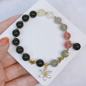 Sweet Cool Style Silver Stone Bracelet Personality Little Sister
