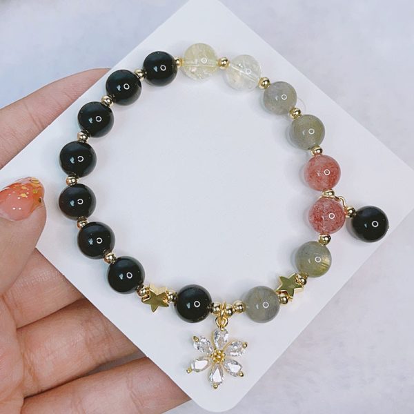 Sweet Cool Style Silver Stone Bracelet Personality Little Sister