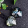 Natural Labradorite Moonstone Heart Of The Ocean Necklace Crystal Semi-precious Stone