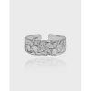 All-match Hammered Texture S925 Openning Silver Ring Female