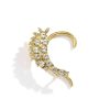 Personality Cold Wind Business Alloy Earrings Simple Micro-set Outline Elf Earrings Female