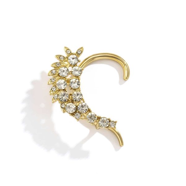 Personality Cold Wind Business Alloy Earrings Simple Micro-set Outline Elf Earrings Female