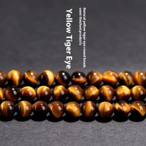 Natural Yellow Tiger's Eye Loose Beads Round Beads DIY Accessories Semi-finished Products
