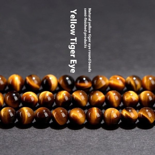 Natural Yellow Tiger's Eye Loose Beads Round Beads DIY Accessories Semi-finished Products