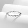 S925 Silver Ins Style Popular Irregular Row Diamond Ring Female