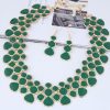 Europe and the United States personality set alloy drop oil geometric irregular short clavicle necklace earrings jewelry set female jewelry