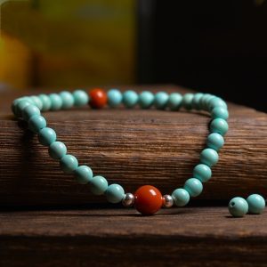Turquoise With South Red Persimmon Red Bracelet