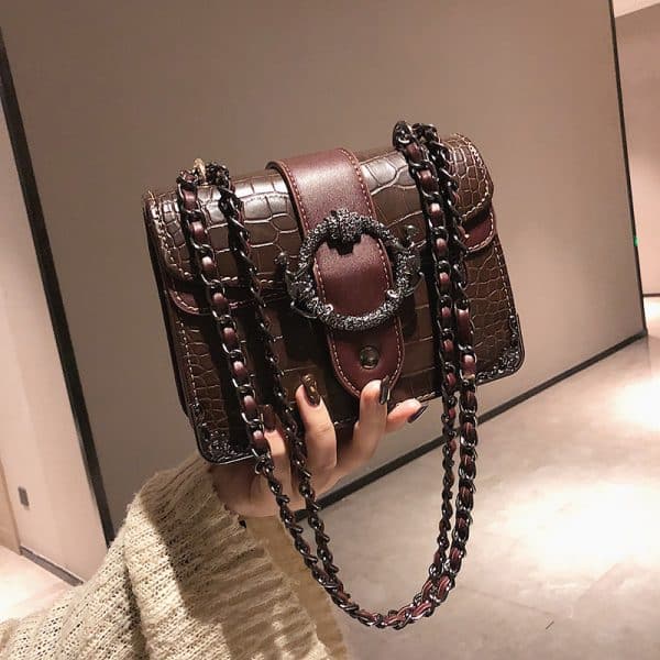 Stone chain shoulder bag