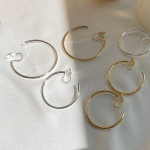 Women's Temperament Circle Mosquito Coil Ear Clip To Show Thinness