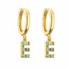 Micro-set Zircon Color Diamond Letter Earrings