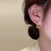 Women's Niche Design Rhinestone Shell Circle Earrings