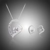 Foreign trade factory direct wholesale personality peach heart necklace earrings European and American fashion jewelry set