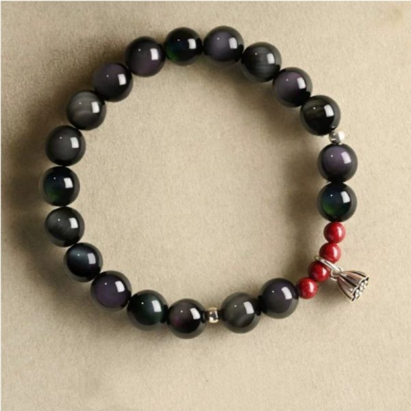 Obsidian Cinnabar Colorful Obsidian Stone Bracelet