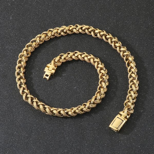 Keel Chain Necklace Vintage Antique Silver Twist Men's Titanium Steel Necklace
