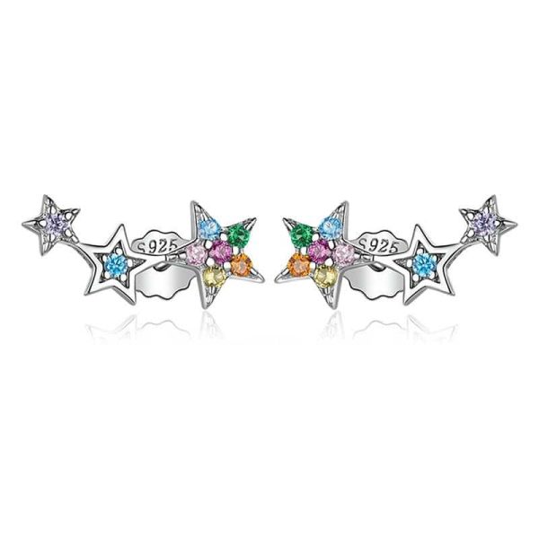 Five Point Star Set Zircon Earrings