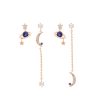 Star And Moon Chain Stud Earrings Set