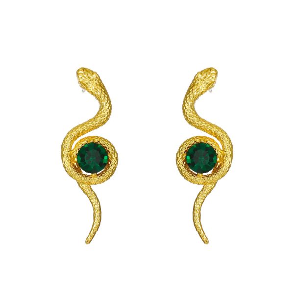Women's Temperamental Vintage Diamond-set Snake Earrings