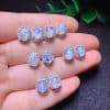 Natural Blue Moonlight Stone Earrings