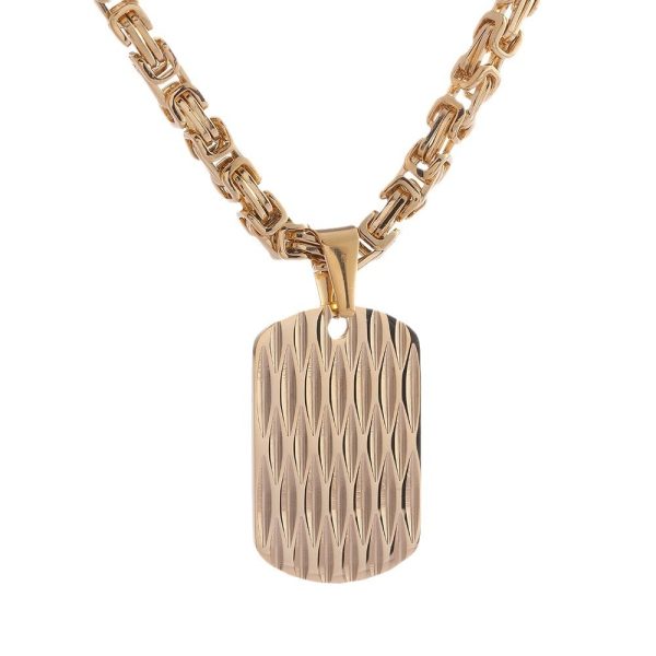 Titanium Steel Men's High-grade Water Ripple Pendant Necklace