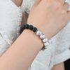 White Turquoise Volcanic Rock Couple Bracelet