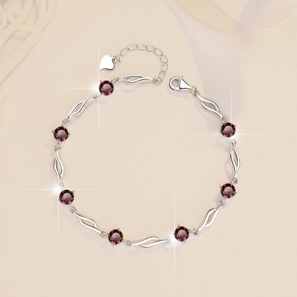S925 Fashion Colorful Moissanite Sterling Silver Bracelet