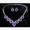 The New Bride Jewelry Color Diamond Earrings Necklace Fashion Necklace Set Can Be Customized