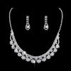 Brilliant Full Diamond Zircon Water Drop Necklace Eardrop Jewelry Set