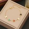 Colorized Butterfly Necklace Fashion Stainless Steel Jewelry Set