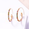Geometric Metal Big Circle Diamond Earrings Fashion