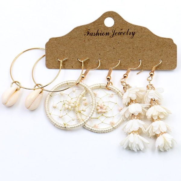 Tassel Earrings Exaggerating Circle Earrings Multiple Pieces Set